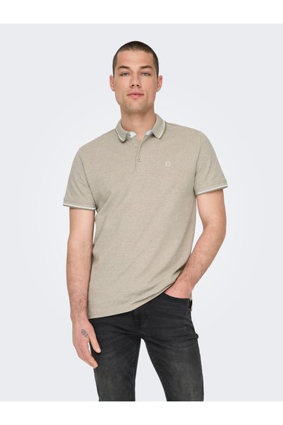Onsfletcher Life Slim Ss Polo Noos 22024827 Chinchilla
