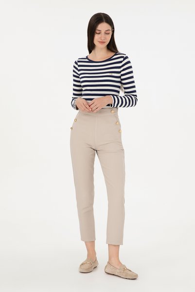 Women's Stone Carrot Fit Canvas Trousers 50298563-Vr049