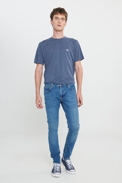 Skinny Fit Slim Fit Regular Waist Skinny Leg Malone Men's Light Blue Cotton Stretch Jean Jeans