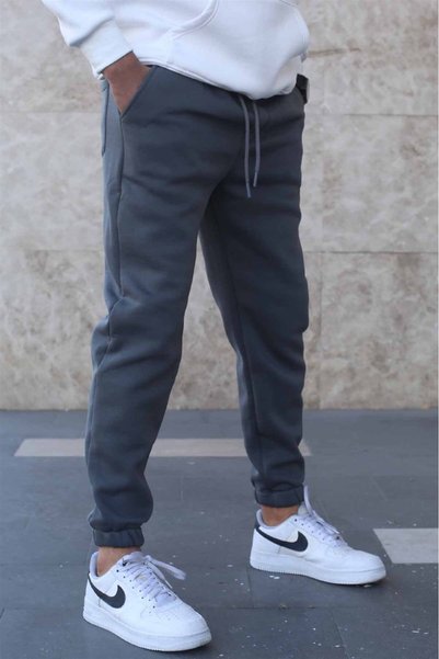Charcoal Brushed Inside Basic Men's Sweatpants 5482