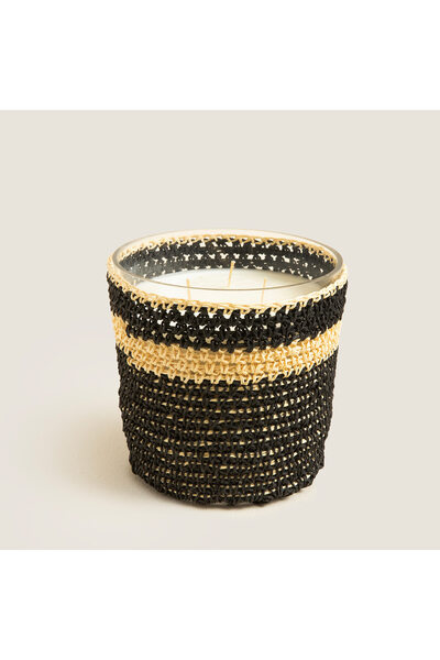 Boho Black&White Crochet Scented Candle 12X13Cm Black