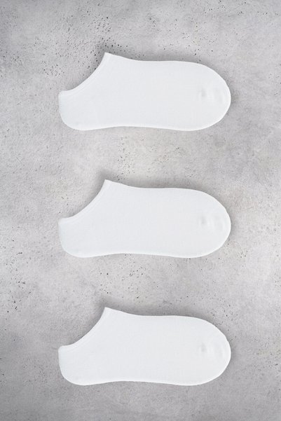 Zulıbel Plain Bamboo Women's 3-Pack Booties White Socks