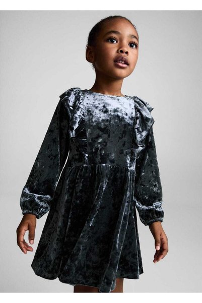 Ruffle Velvet Dress