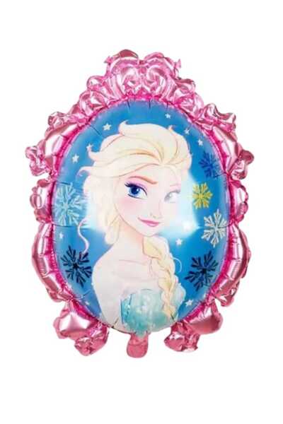 Frozen лик фолија балон 24 инчи голема димензија 60*50 Cm & розево-син огледален Elsa балон за роденденска забава
