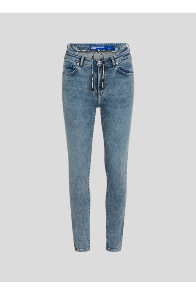 Jeans High Waist Skinny Leg Standard Blue Women Denim Pants 240J1101