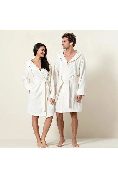 Ferme Bamboo Unisex Bathrobe Ecru