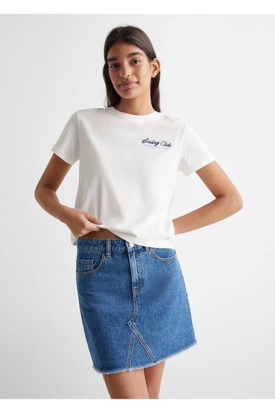 Text Embroidered T-Shirt