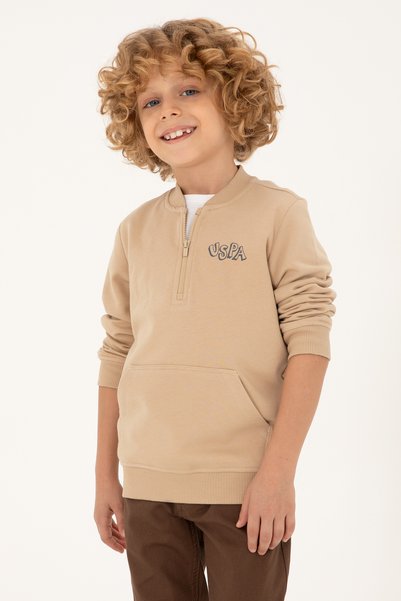 Boy's Sand Half Zipper Sweatshirt 50293774-Vr085