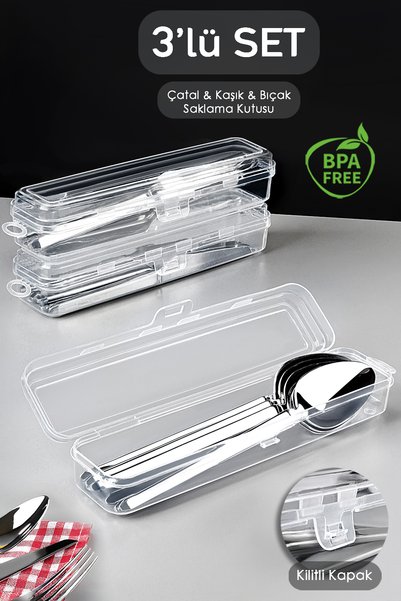 Set of 3 Cutlery Storage Box - Dowry Organizer Organizer Storage Container