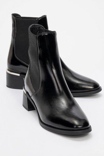 Neiva Black Patent Leather Genuine Leather Women's Chelsea Boots