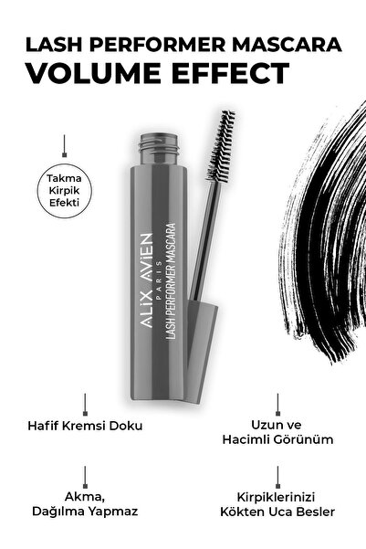 Црна маскара за волумен, дефинирани трепки без грутки, екстра волумен - Lash Performer Mascara