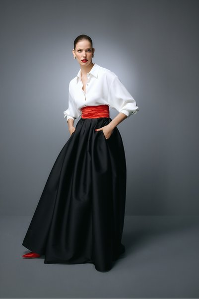 Mert Aslan Gathered Taffeta Skirt