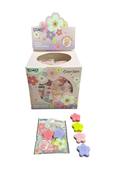 Garden Flower Shaped Eraser 36 Pieces (1 Box)
