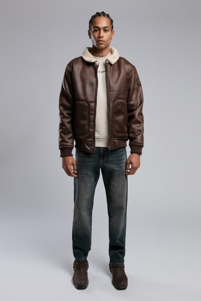 Kewin Men's Nubuck Coat Brown