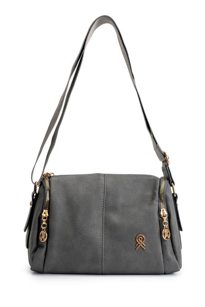Faux Leather Women's Crossbody Bag Polya Anthracite