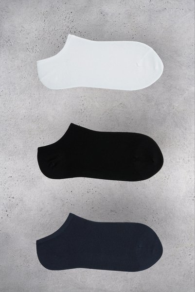 Nıklaus Bamboo Men's Booties 3 Pack Black/White/Navy Blue Socks