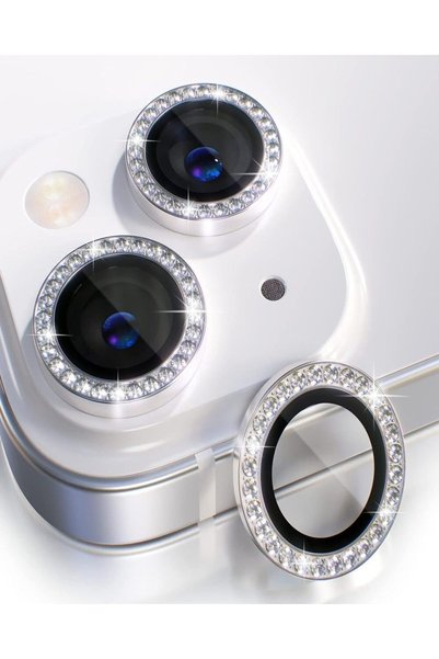 Iphone 15 - 15 Plus Compatible Shiny Stone Camera Lens Protector