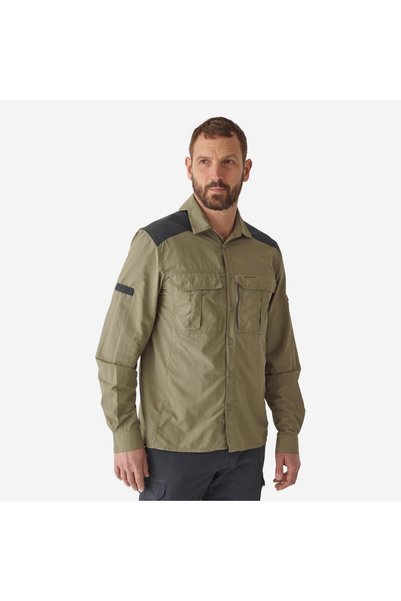 Solognac Men's Long Sleeve Hunting Shirt - Green - Hunting and Nature Observation - 520