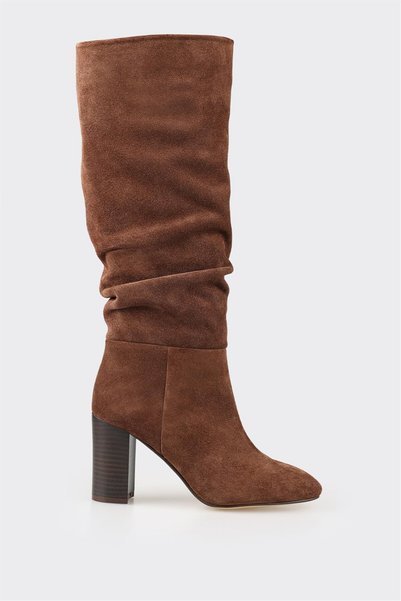 Tan Leather Women's Heeled Boots