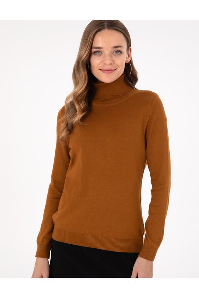 Coconut Slim Fit Turtleneck Basic Sweater 50300786-Vr153