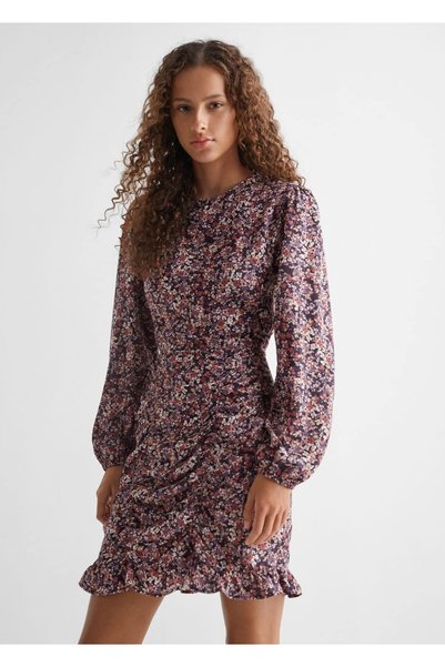 Flounced printed dress