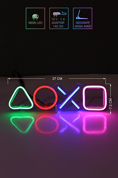 Playstation Neon Led / Ноќна ламба / Декоративна ламба за игри / Осветлен PS / Play Station амбиент