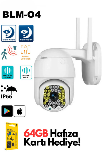 Wifi контролирана 2 Mp HD резолуција паметна IP камера со двојни LED диоди водоотпорна камера