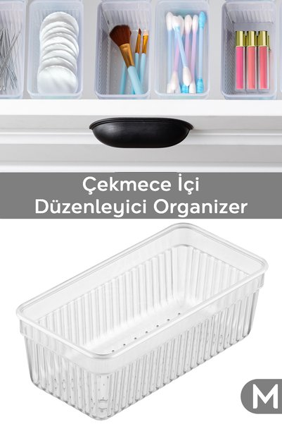 Modular Drawer Organizer - Bathroom Makeup Jewelry Organizer Office Organizer 15.3 X 7.8 cm Transparent