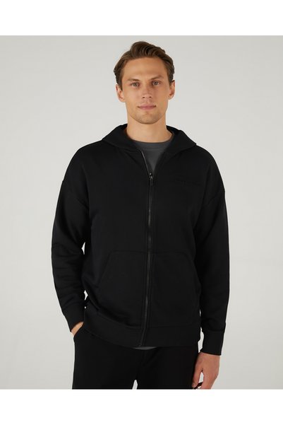 M Essential Full Zip Hoodie Sweatshirt Men's Black Sweatshirt S242112-001