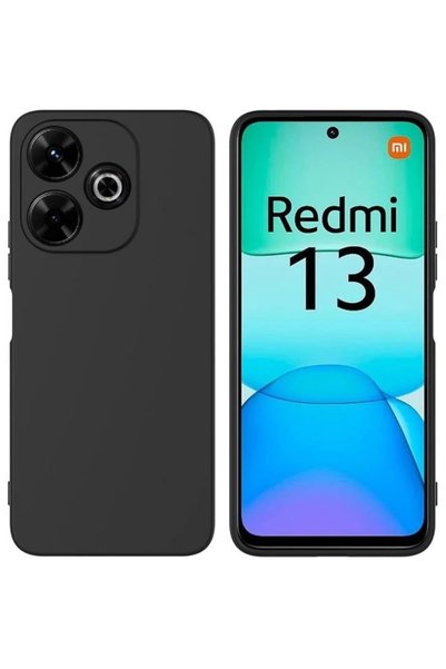 Redmi 13 4g Case Velvet Launch Soft Soft Liquid Silicone Camera Protected Cover Black