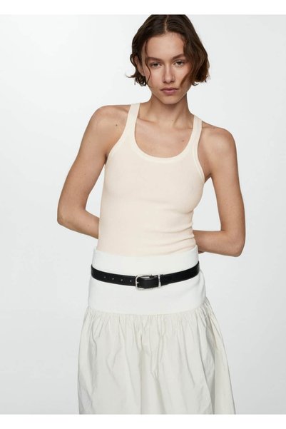 Knitwear rib blouse