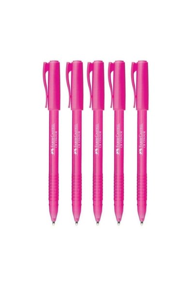 Ballpoint Pen Color Pink - 5 Pieces