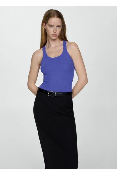 Knitwear rib blouse