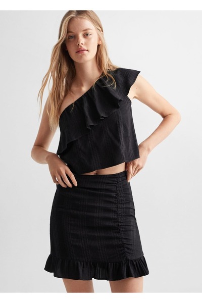 Glitter Detailed Flounce Skirt