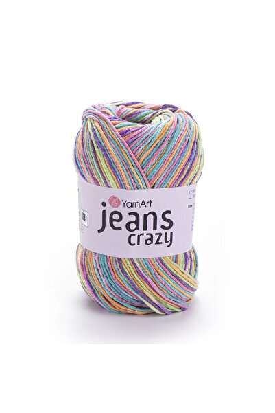 Jeans Crazy - шарено предиво за рачно плетење шарено-8215