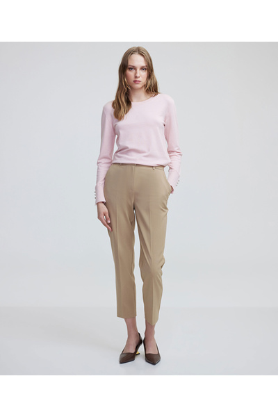 Cigarette Fit Trousers with Pockets