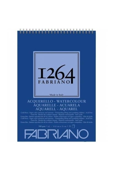 1264 W C Watercolor Notebook 300 Gr A4 30 Yp Spiral Bound