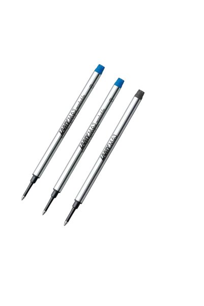 Rollerball Pen Refill M63 (2 Pcs Blue + 1 Black) - Pack of 3