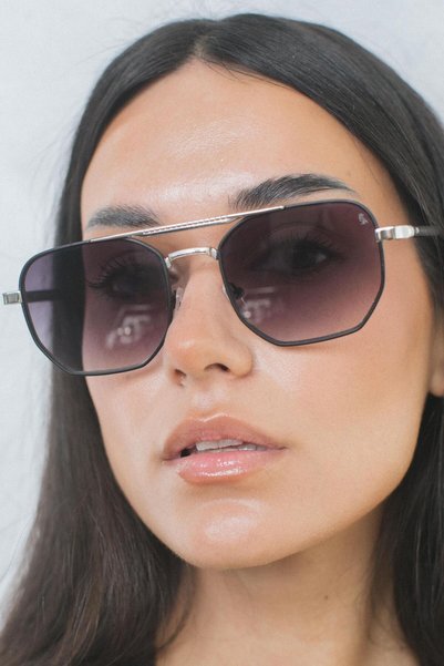 Hurtaw Gray Silver Black Gradient Sunglasses