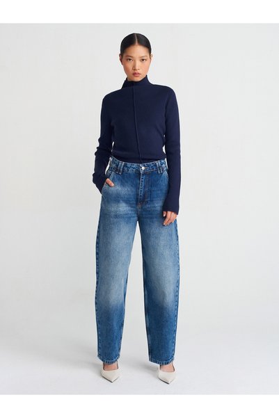 71756 Loose Fit Baloon Denim Trousers-Tint
