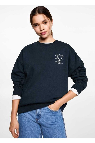 Patterned cotton sweatshirt