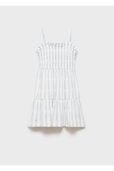 Flounced Striped Dress