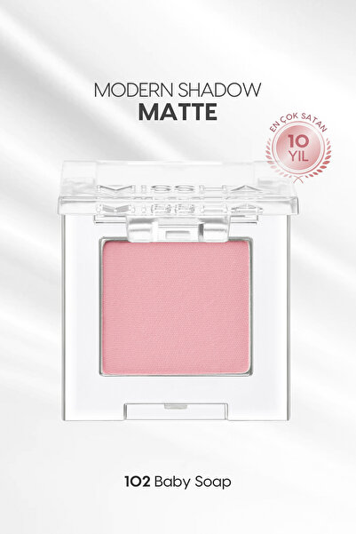 Сенка за очи со мека текстура, не се рони, мат, Modern Shadow Matte (102 Baby Soap)