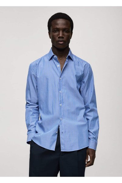 Regular Fit 100% Cotton Striped Shirt