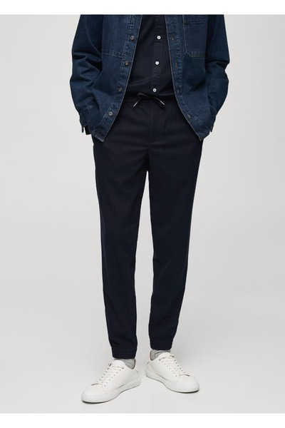 Adjustable Drawstring Cotton Trousers