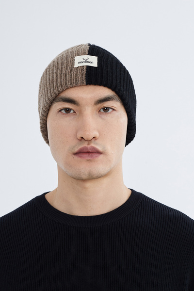 Black Wool Basic Knitwear Marton - Stretchy and Winter Logo