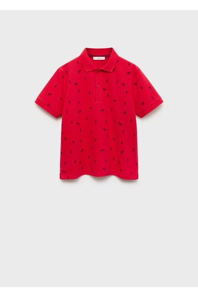 Patterned Cotton Pique Polo Shirt
