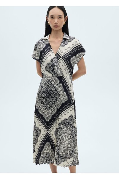 Paisley print shirt dress