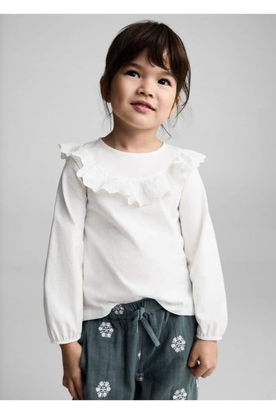 Ruffle cotton T-shirt