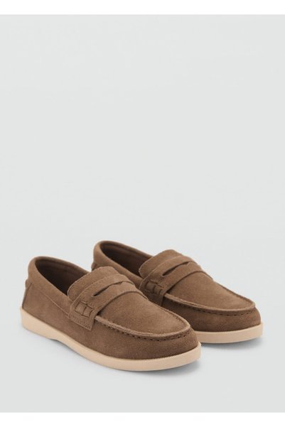Suede leather loafers